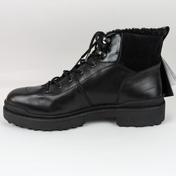 Geox Nevegal Amphibiox Waterproof Leather Combat Ankle Boot Black EU41 10.5 NIB - Picture 4 of 14